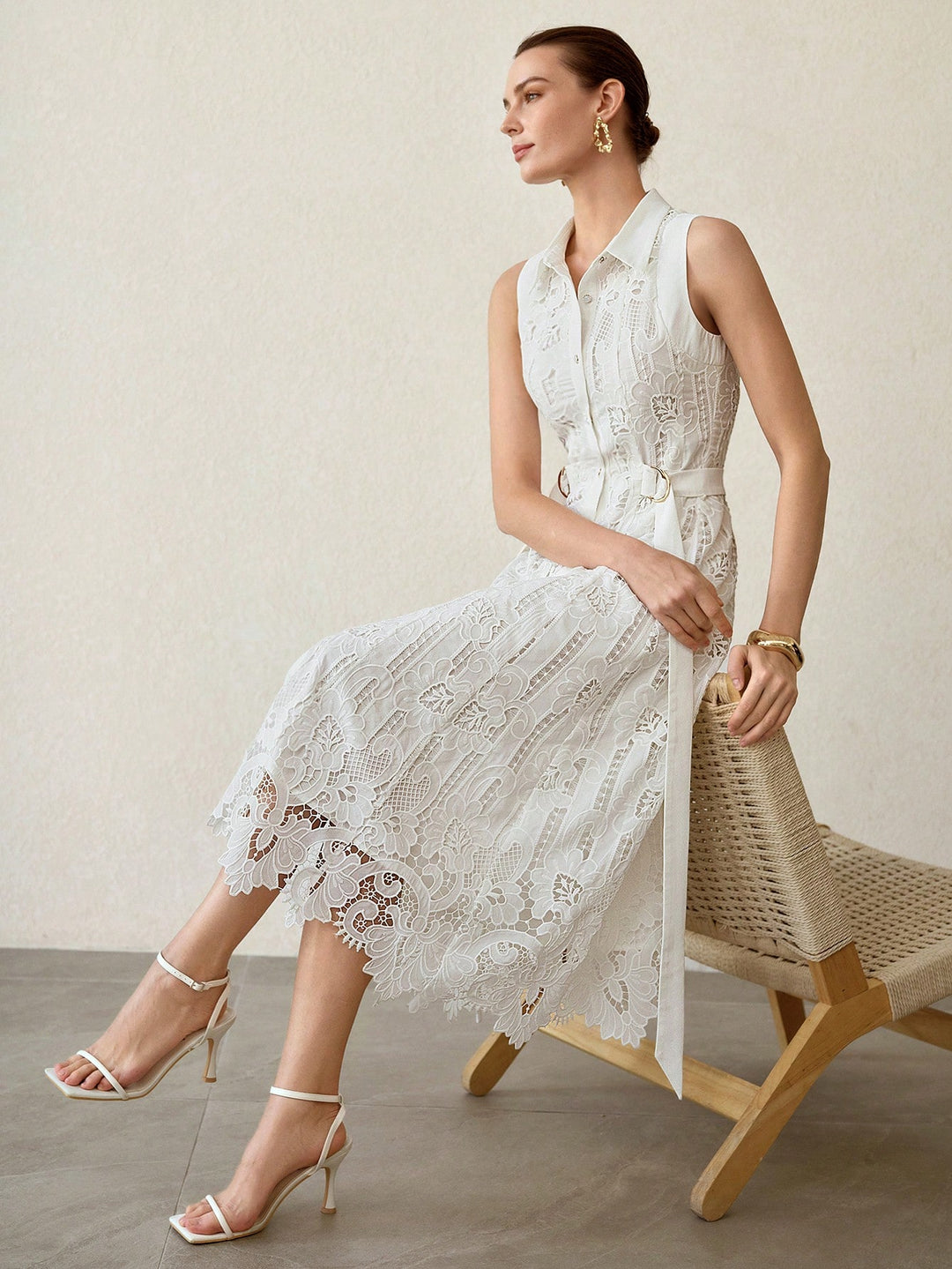 Rochie midi SHEIN, alb