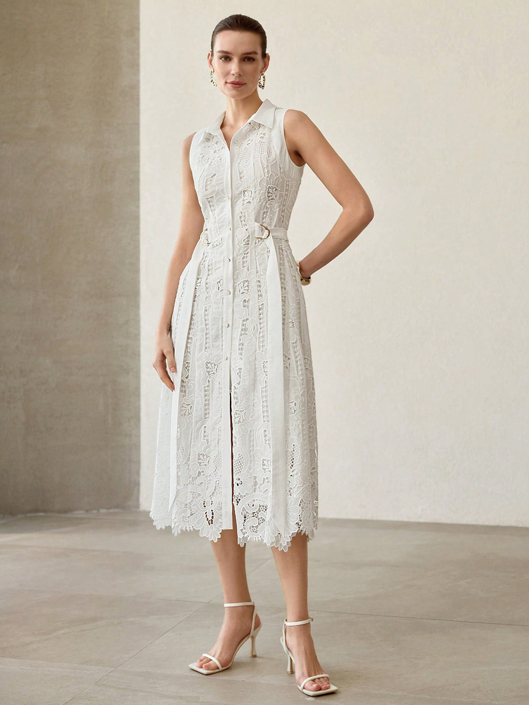 Rochie midi SHEIN, alb