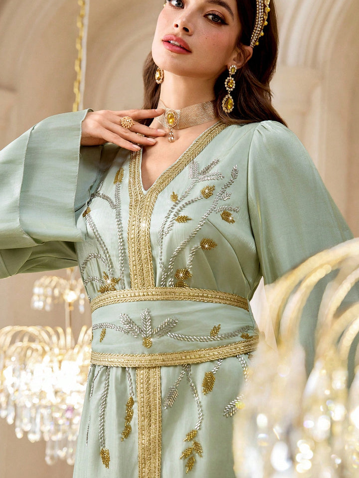 Set caftan și jalabiya SHEIN, verde