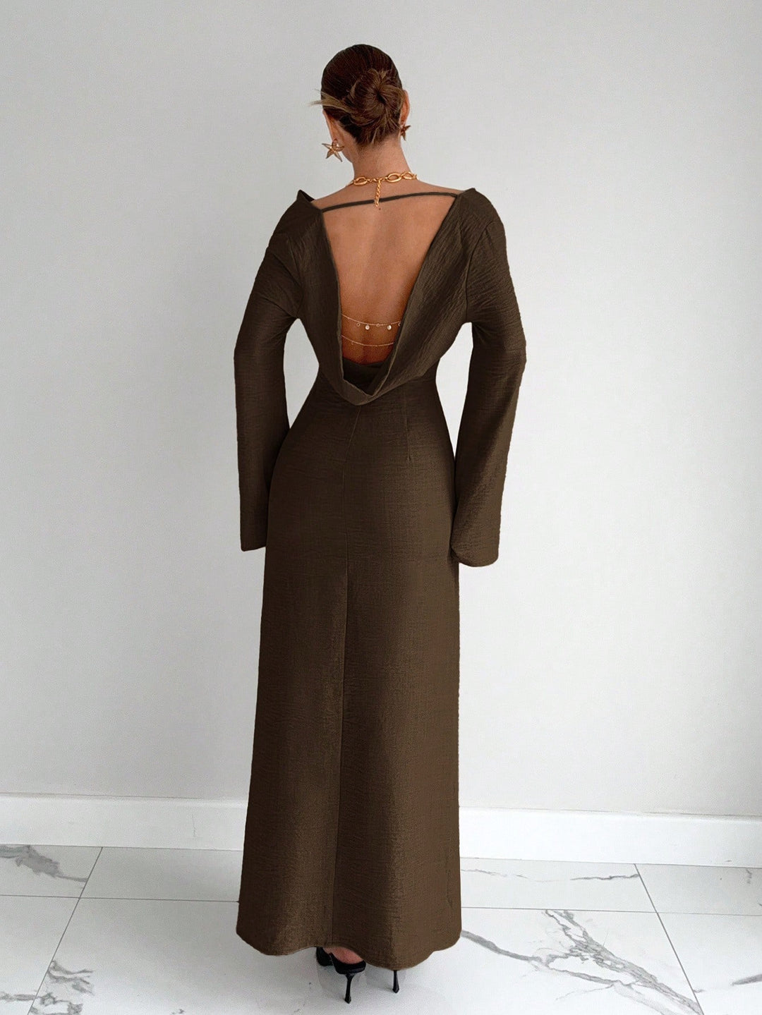 Rochie maxi SHEIN, maro