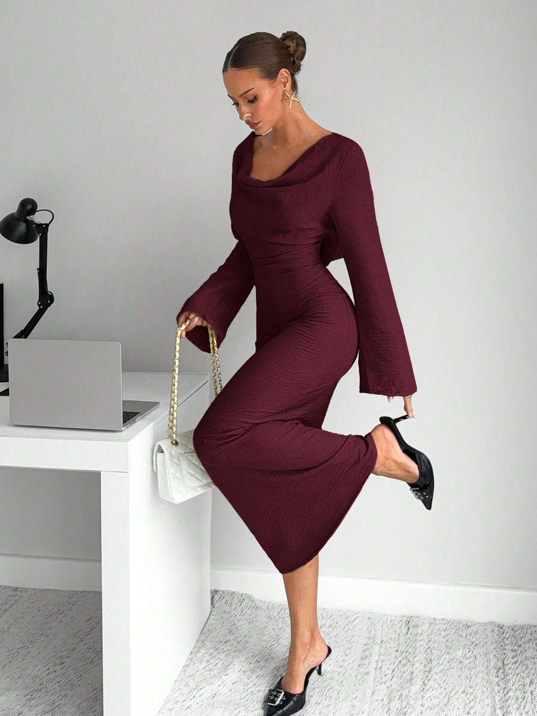 Rochie maxi SHEIN, vișiniu
