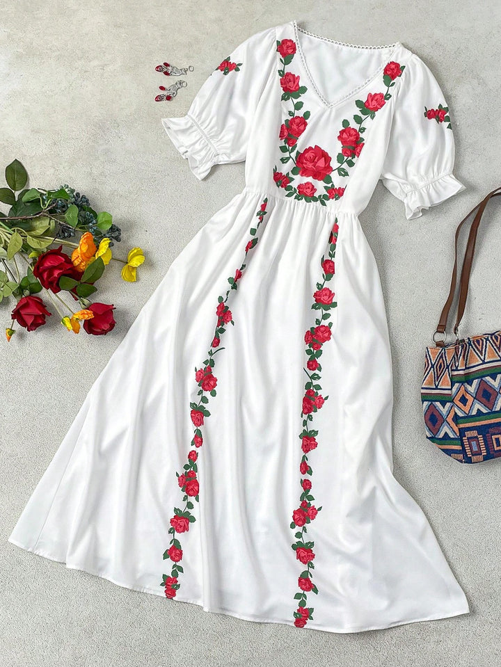 Rochie maxi SHEIN, alb