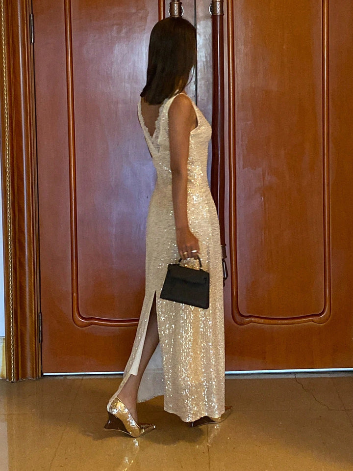 SHEIN maxi ruha, arany