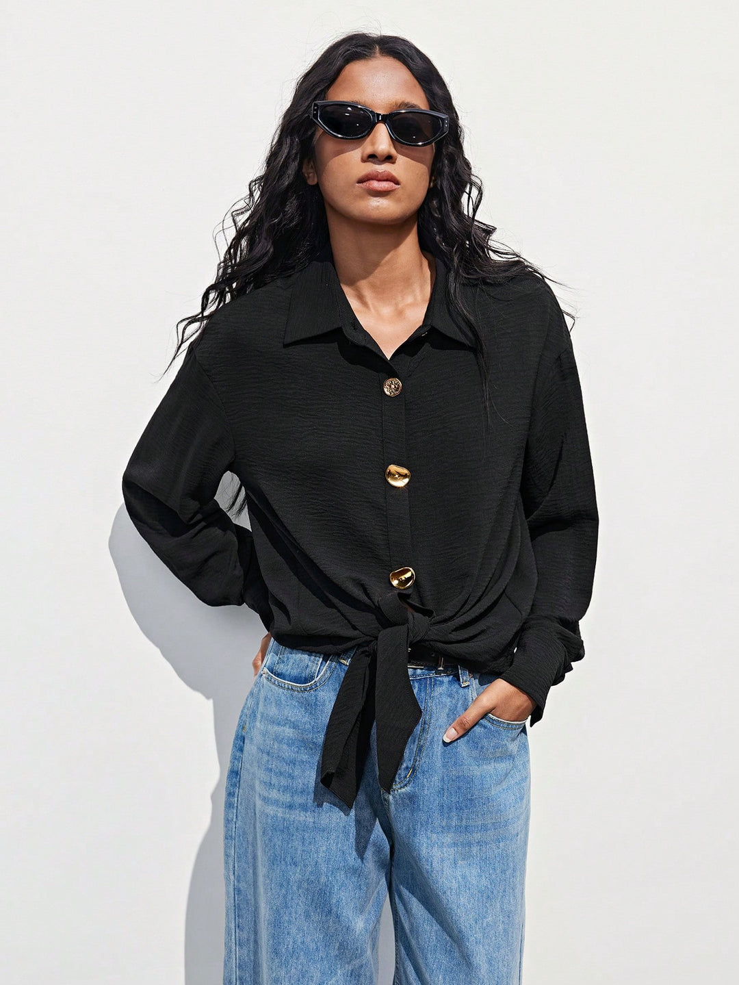 SHEIN blúz, fekete