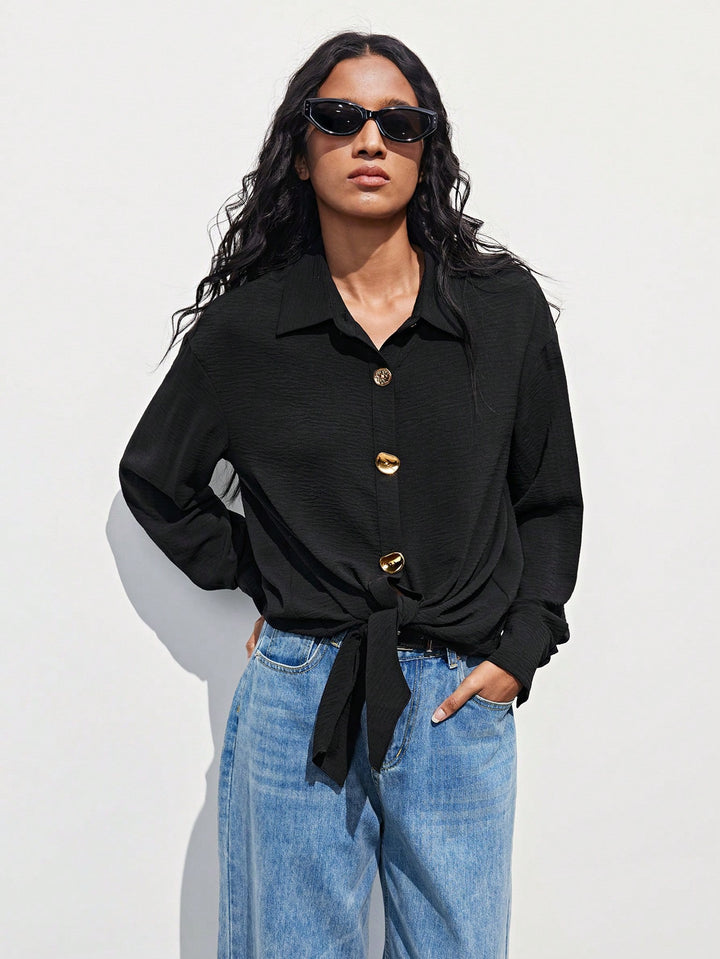 SHEIN blúz, fekete