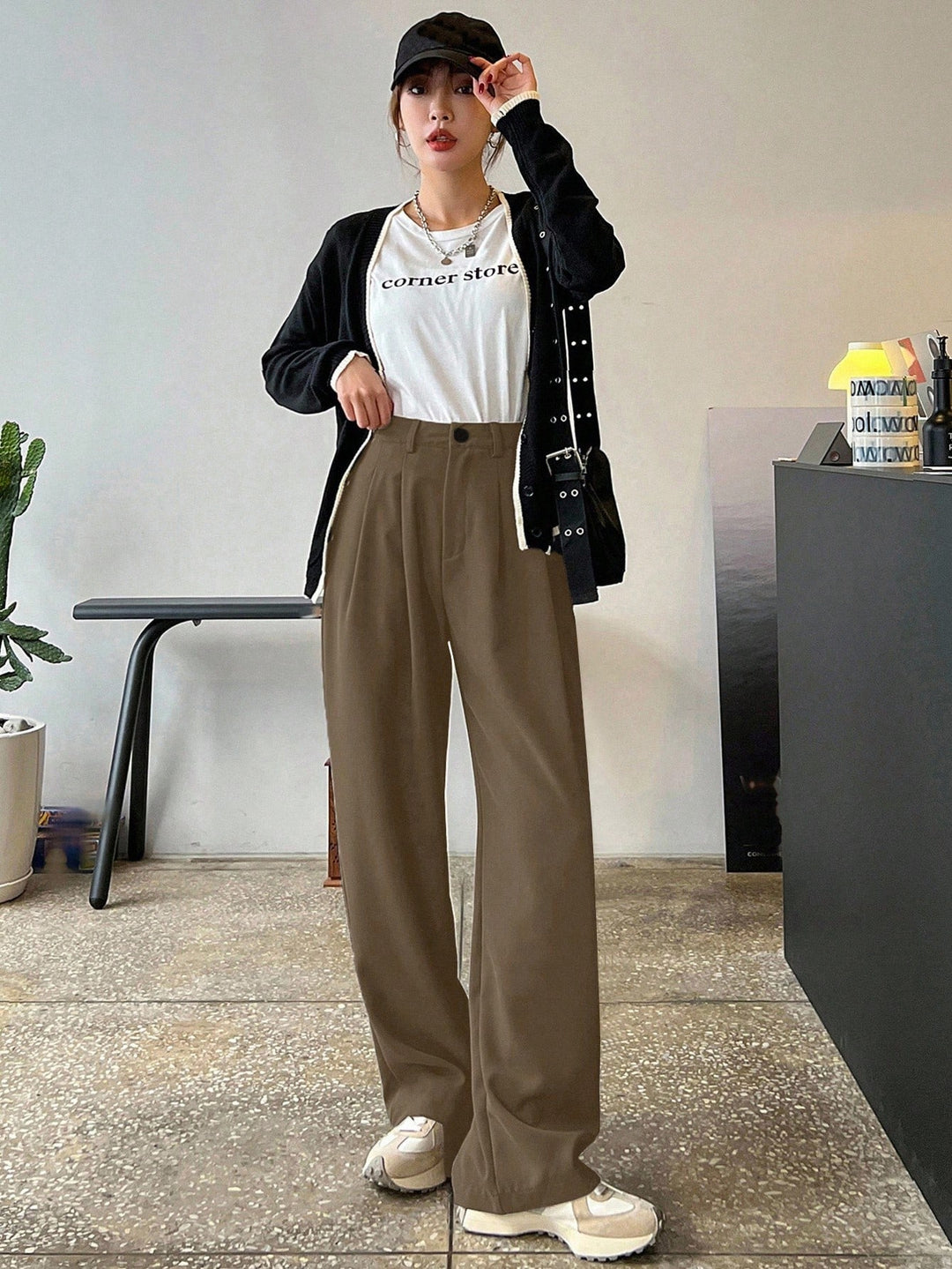 SHEIN nadrág, khaki