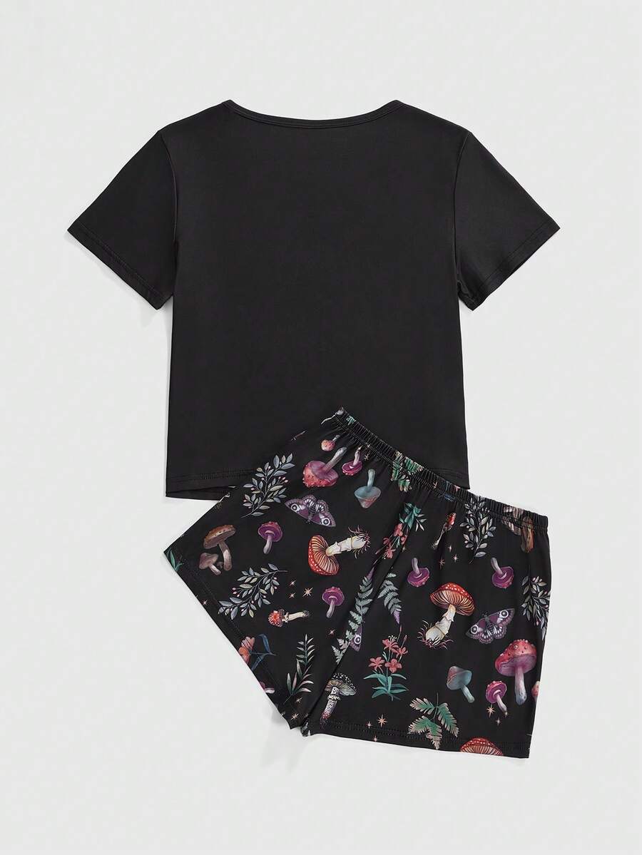 Compleu pijamale SHEIN, negru