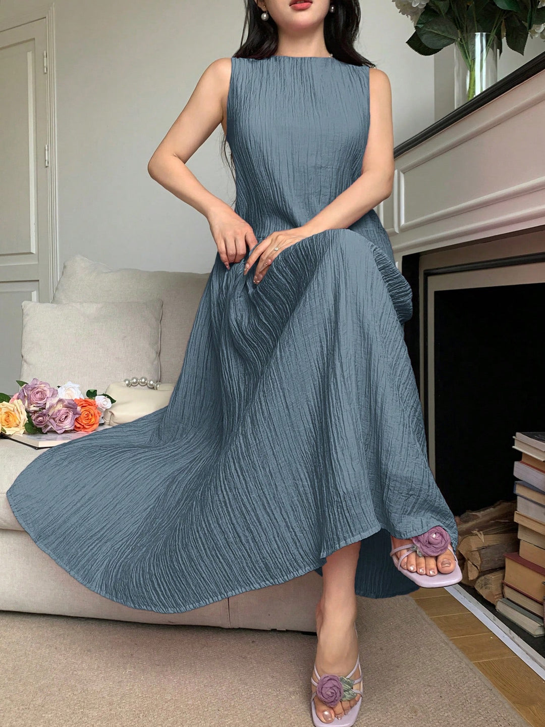 Rochie maxi SHEIN, albastru