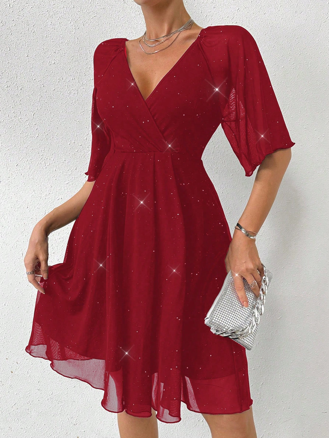 Rochie midi SHEIN, vișiniu