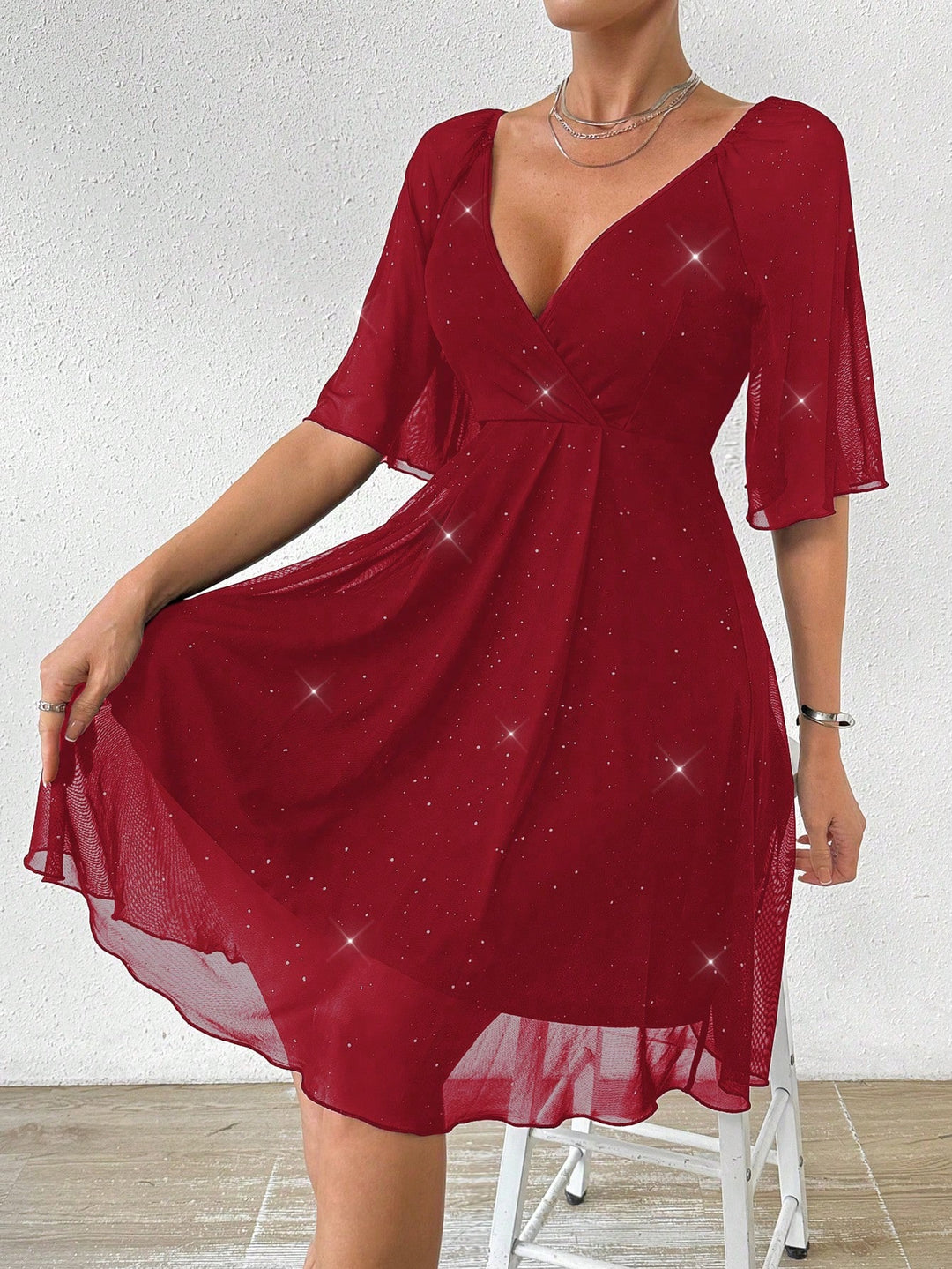 Rochie midi SHEIN, vișiniu