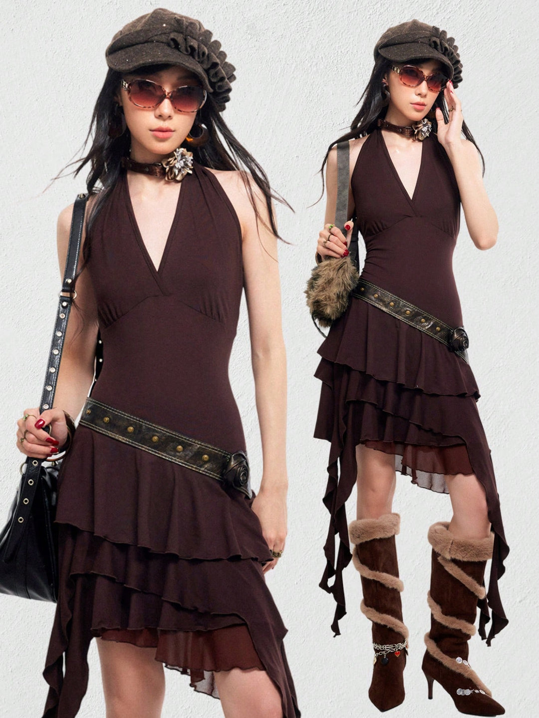 Rochie mini SHEIN, maro