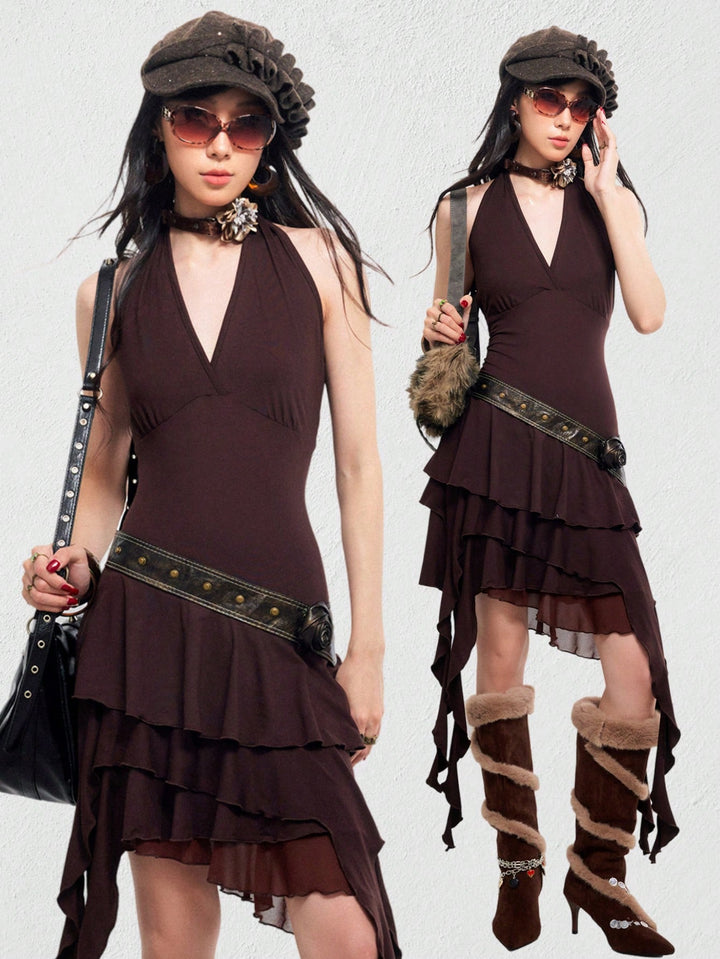 Rochie mini SHEIN, maro