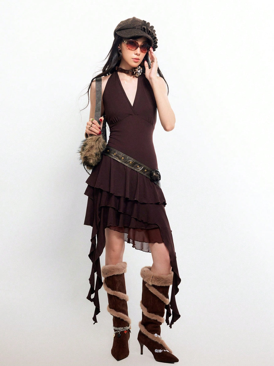 Rochie mini SHEIN, maro