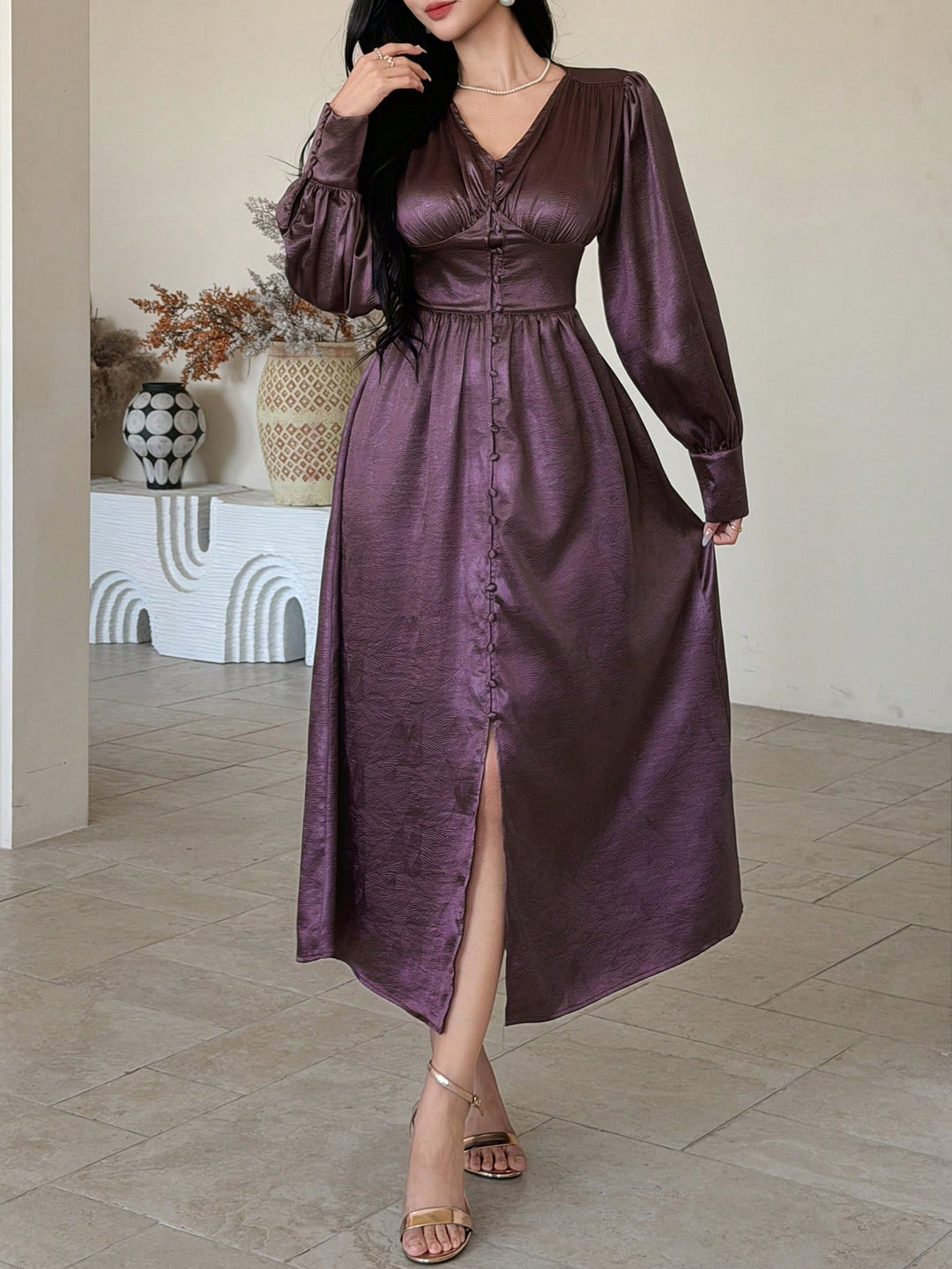 Rochie midi SHEIN, mov