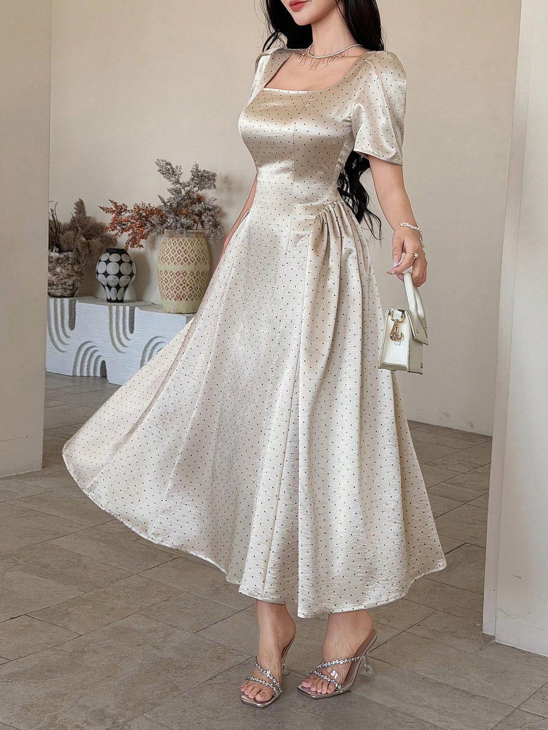 Rochie midi SHEIN, portocaliu