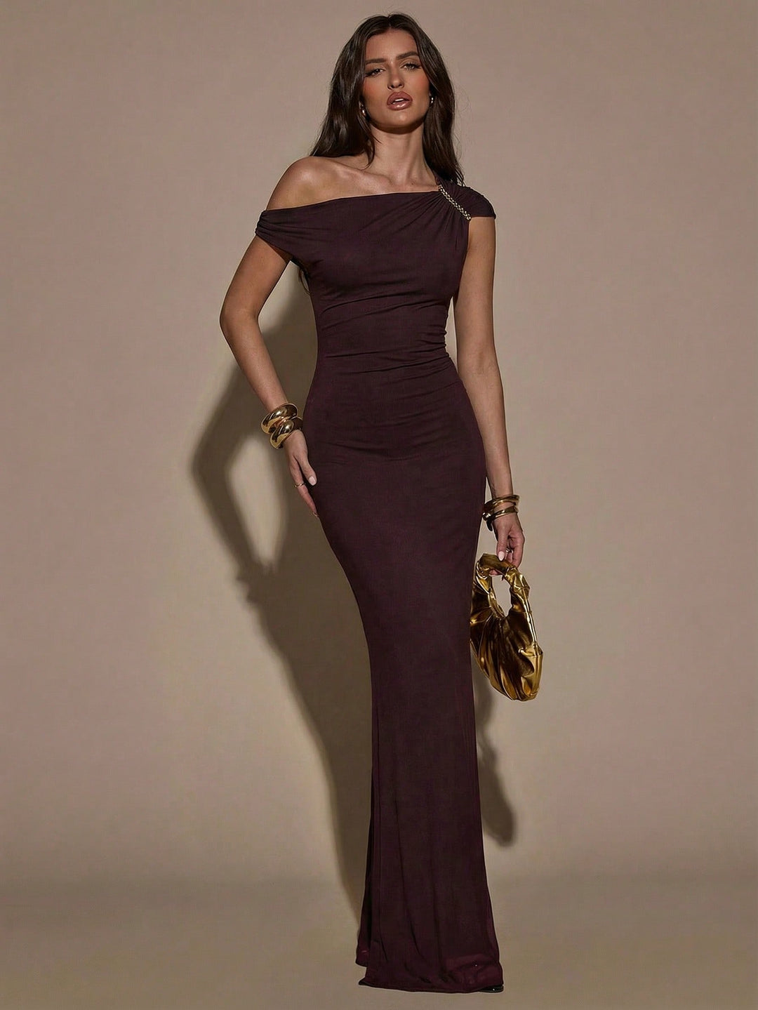 Rochie maxi SHEIN, maro