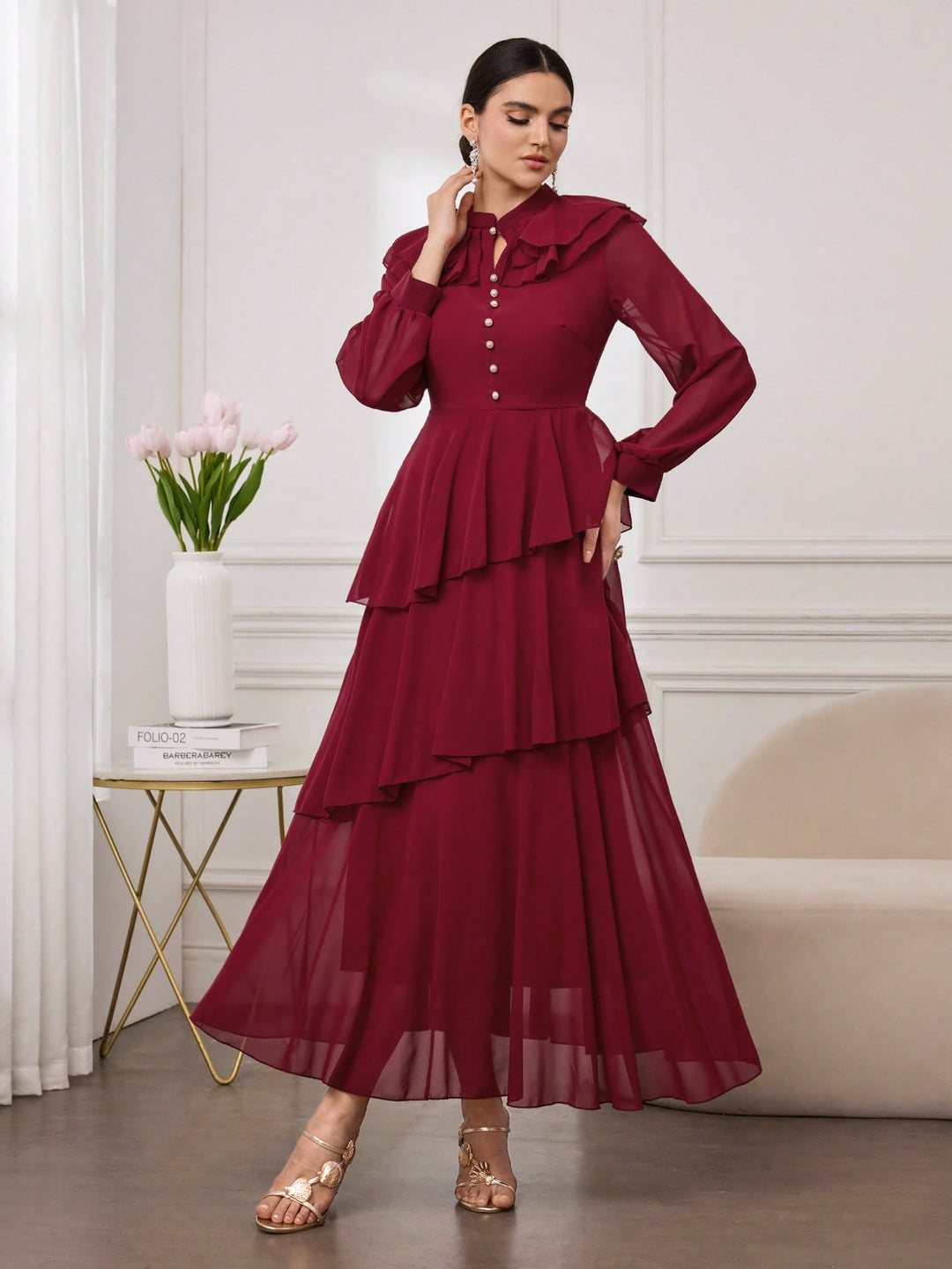 Rochie maxi SHEIN, vișiniu