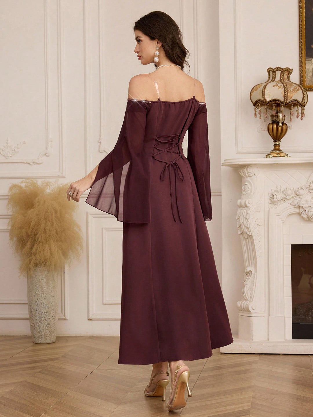 Rochie maxi SHEIN, maro