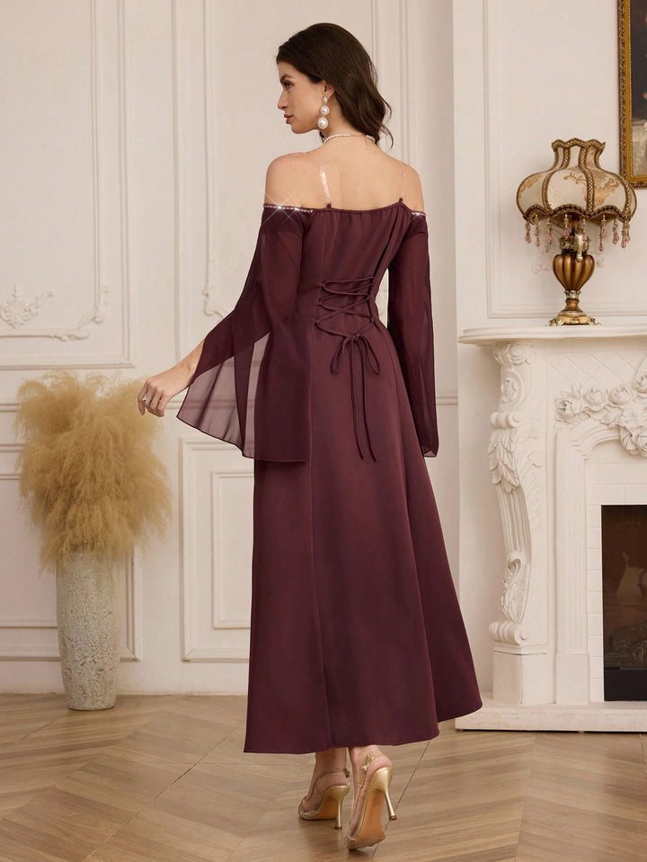 Rochie maxi SHEIN, maro