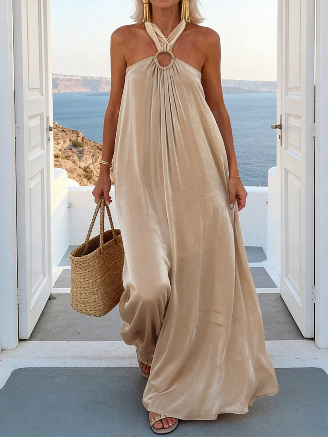Rochie maxi SHEIN, auriu