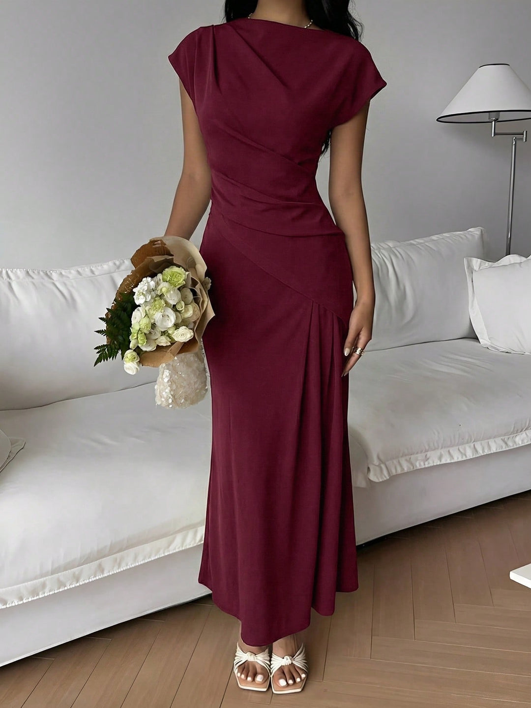SHEIN, bordó midiruha