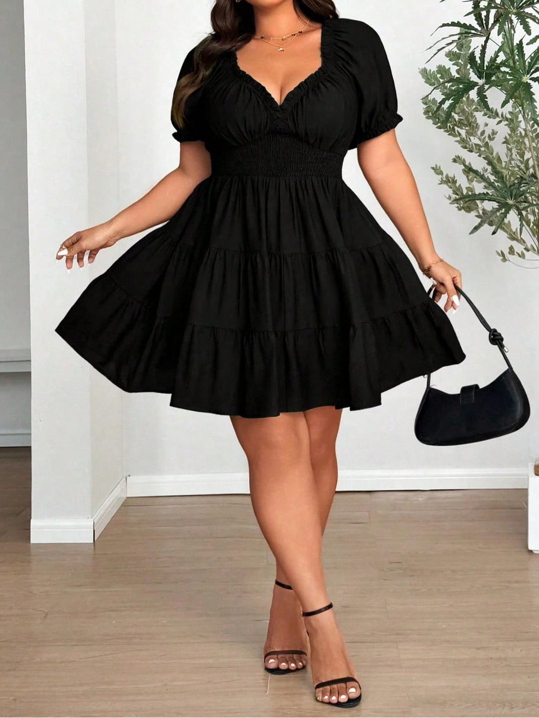 SHEIN mini ruha, fekete
