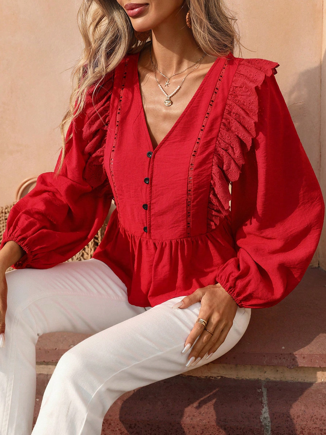 SHEIN blúz, piros