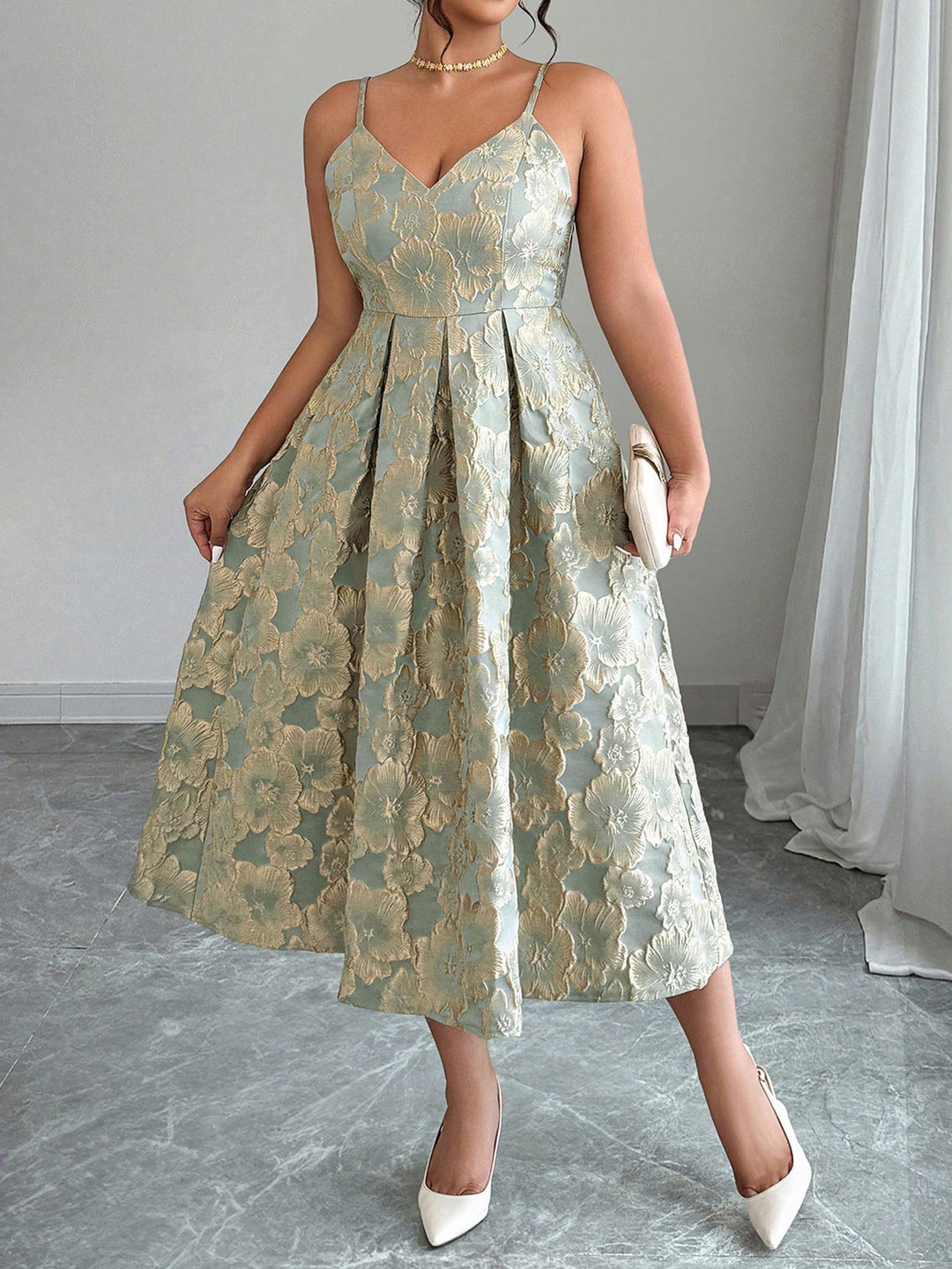 Rochie midi SHEIN, verde