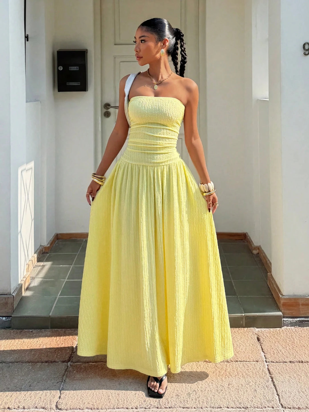 Rochie maxi SHEIN, galben