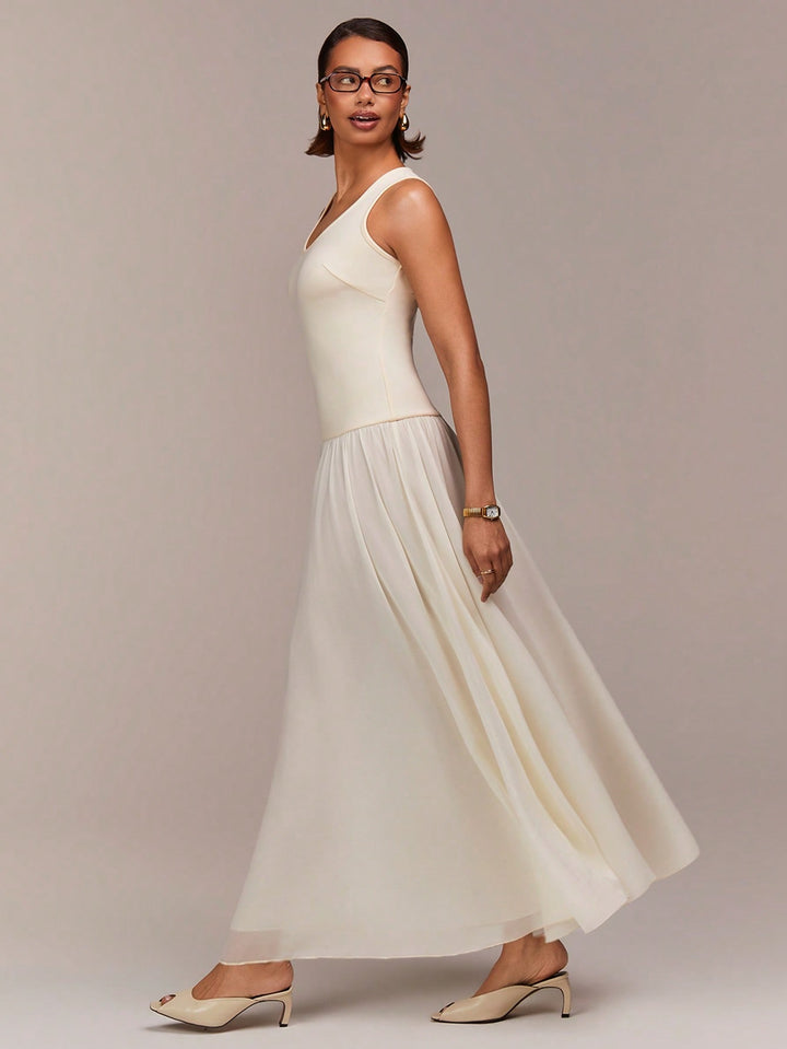 Rochie maxi SHEIN, bej