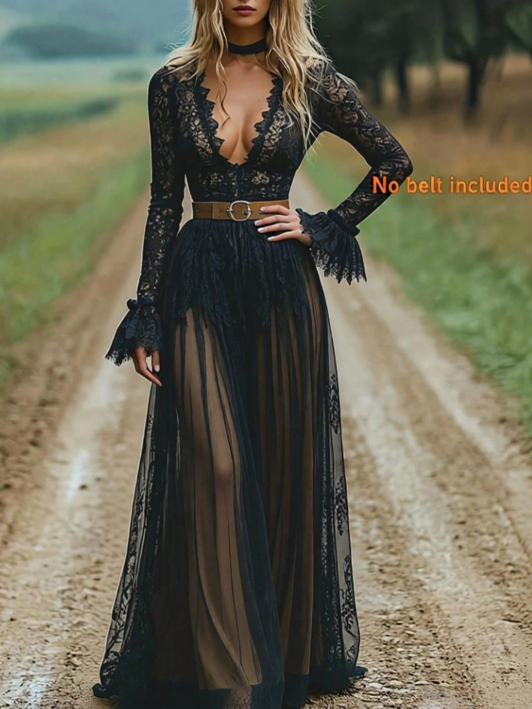 SHEIN maxi ruha, fekete