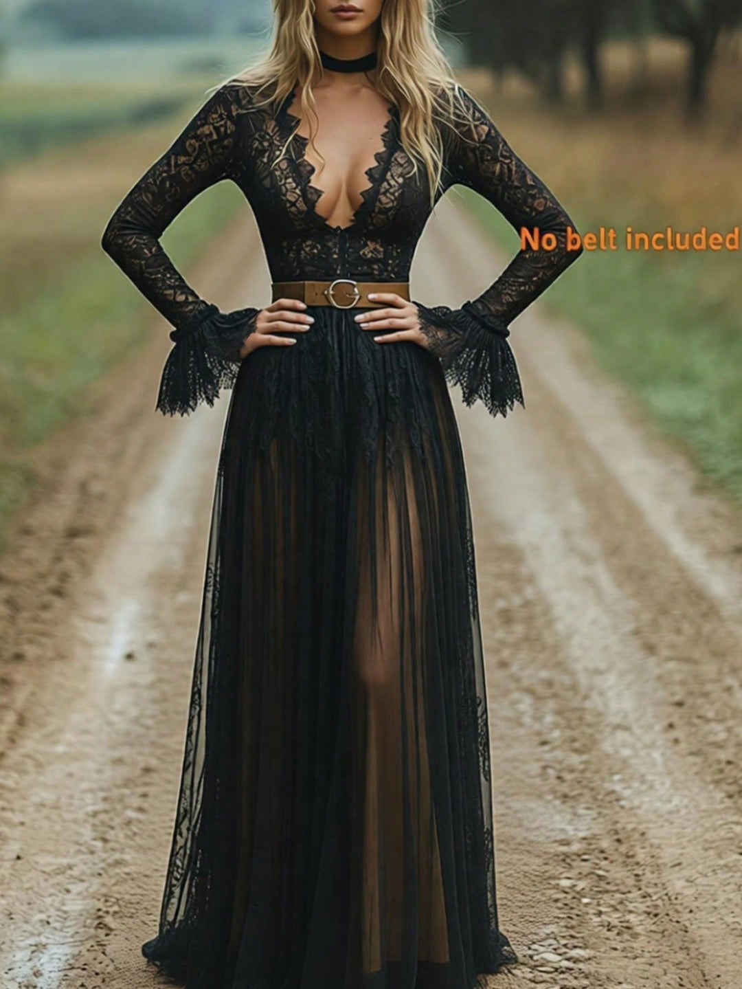 SHEIN maxi ruha, fekete