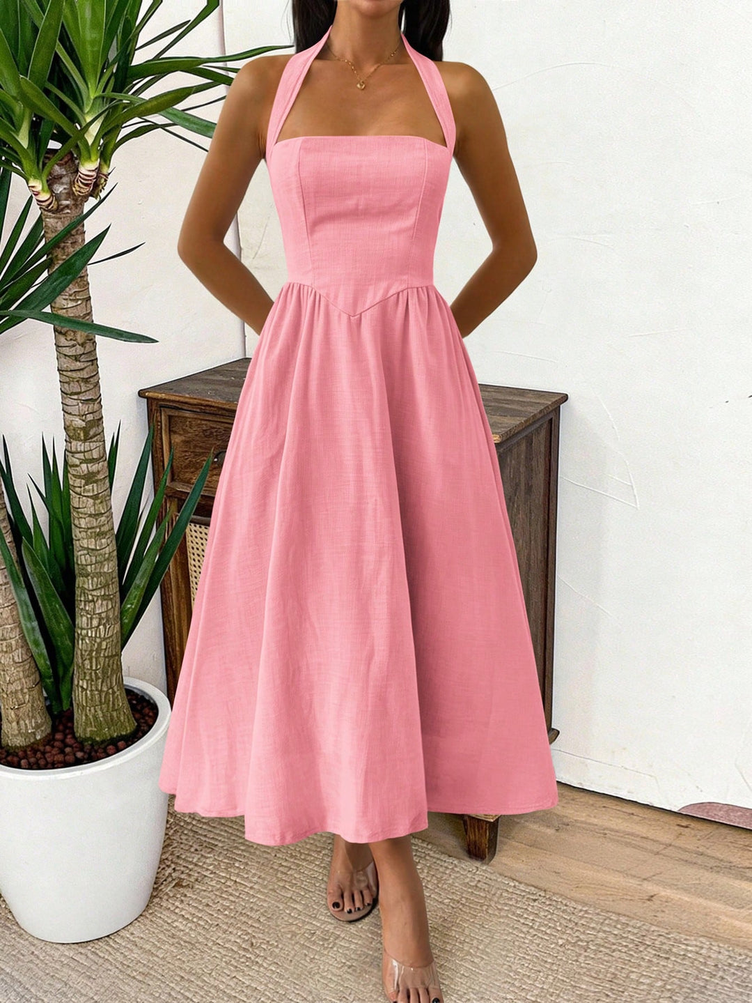 Rochie maxi SHEIN, roz