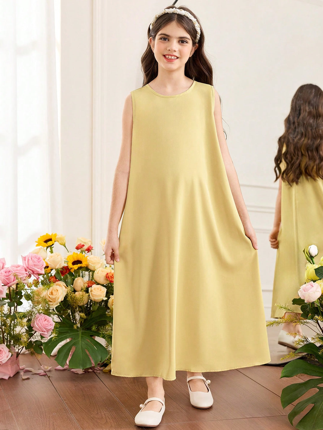 Rochie set cu două piese SHEIN, galben