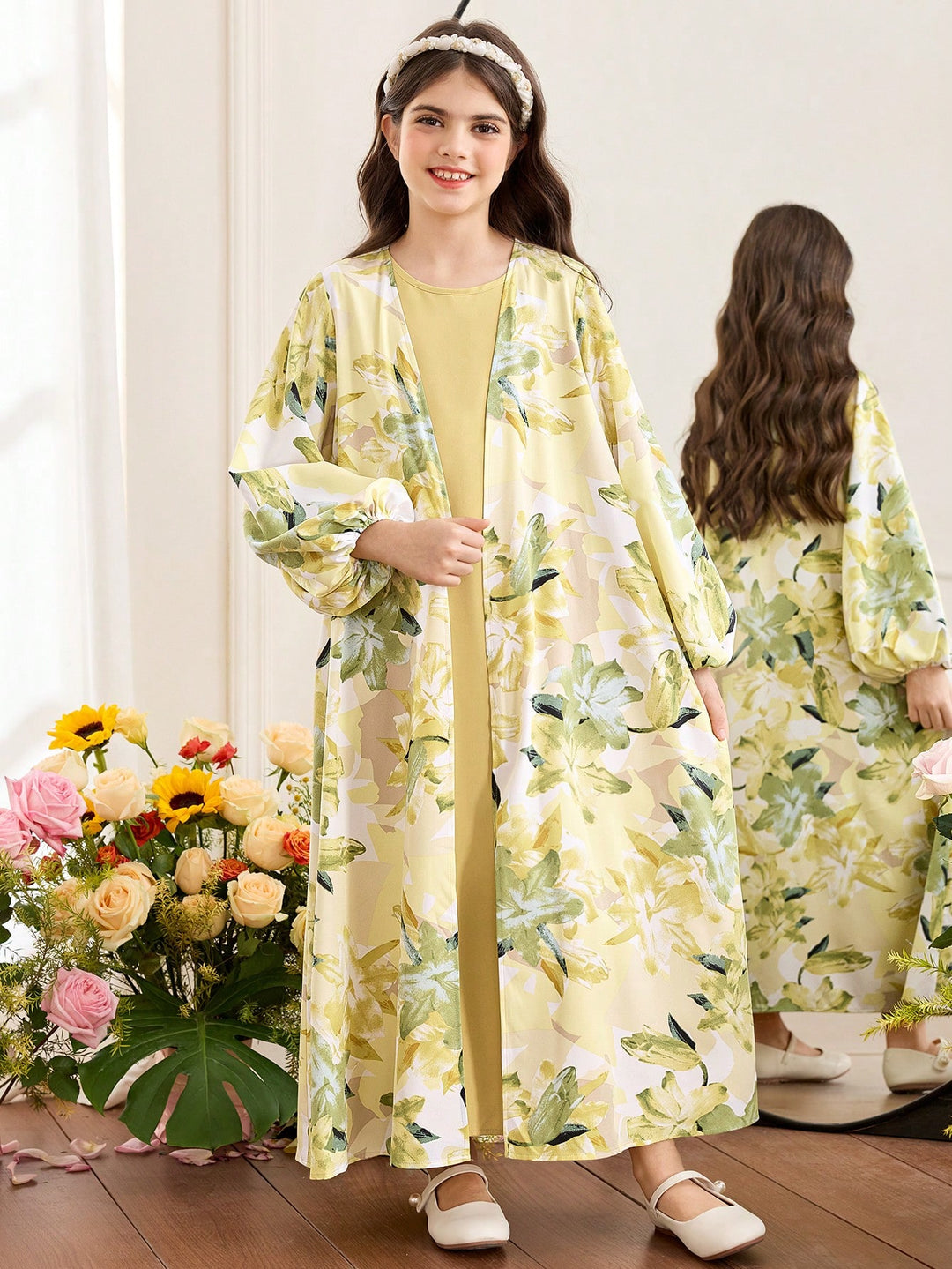 Rochie set cu două piese SHEIN, galben