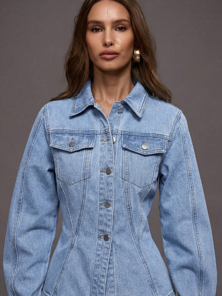 Jachetă denim SHEIN, albastru