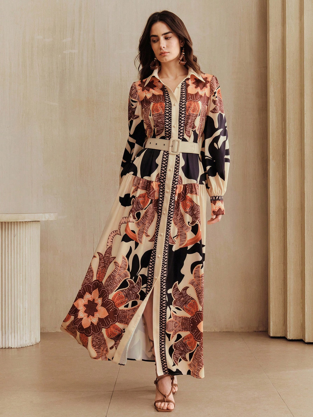 SHEIN maxi ruha, bézs