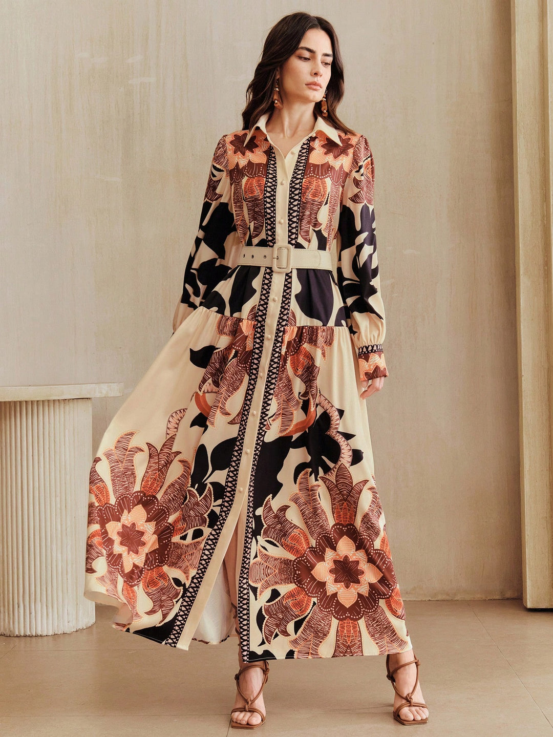 SHEIN maxi ruha, bézs