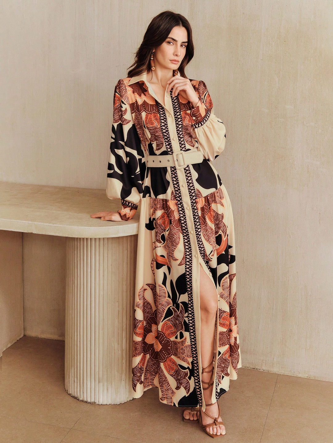 SHEIN maxi ruha, bézs