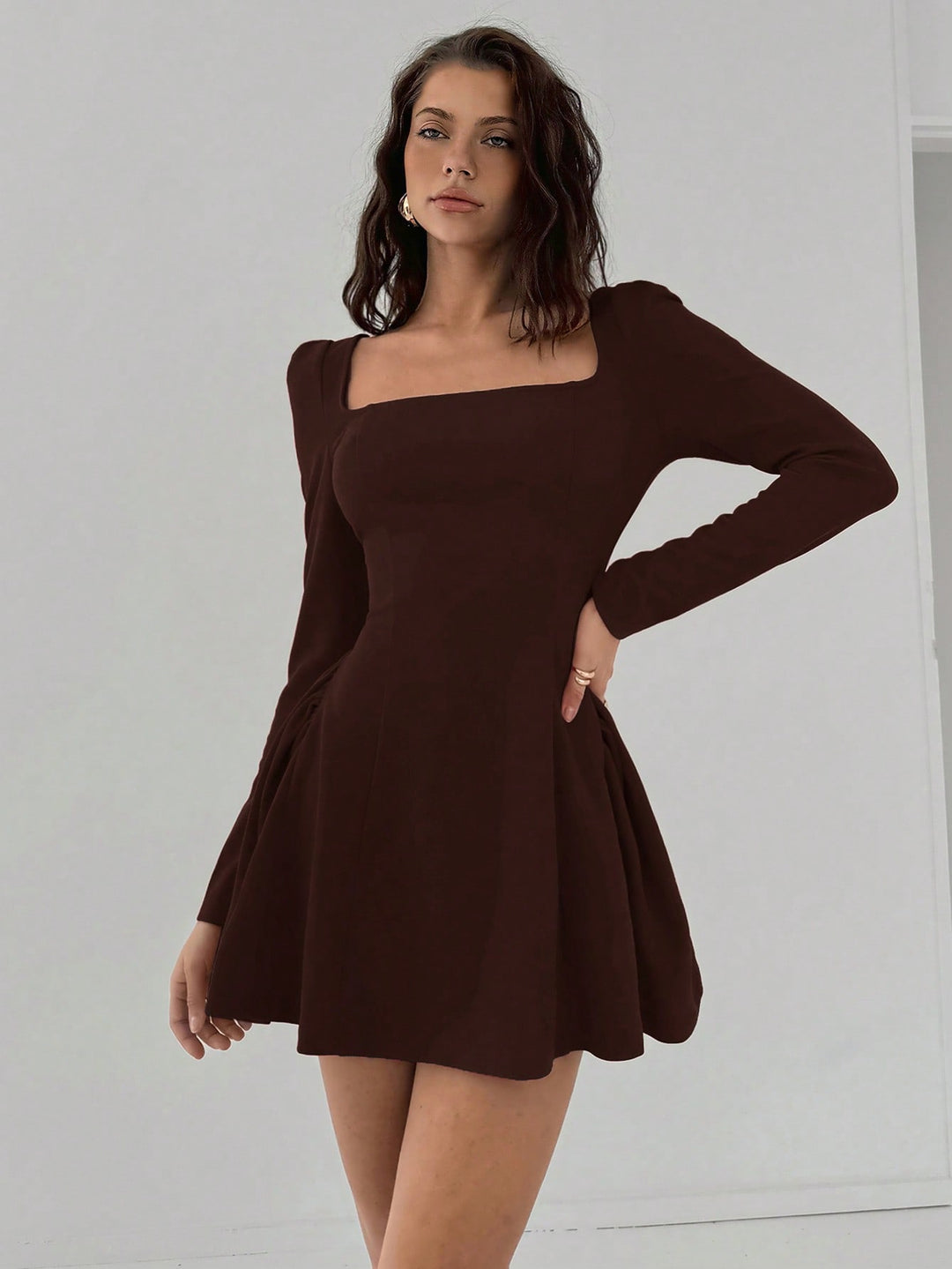 SHEIN mini ruha, barna
