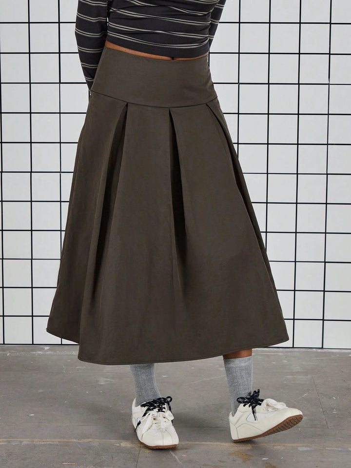 SHEIN midiszoknya, khaki