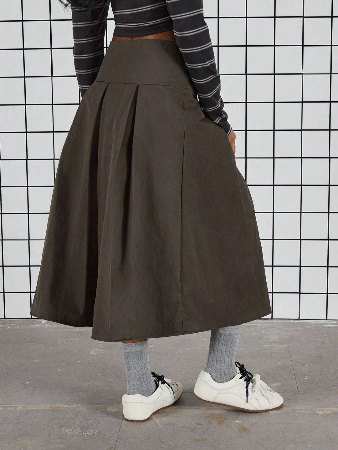 SHEIN midiszoknya, khaki