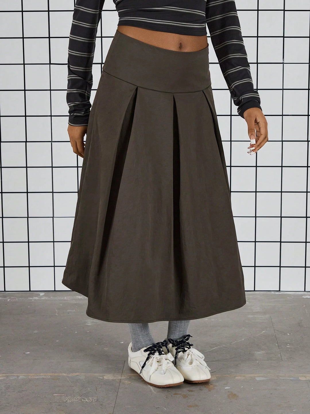 SHEIN midiszoknya, khaki