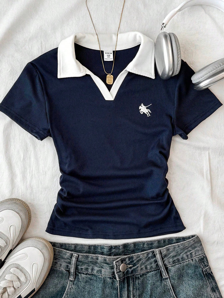 SHEIN T-shirt, kék