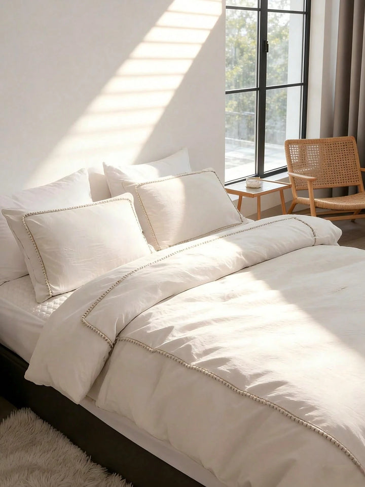 Set lenjerie de pat SHEIN, bej