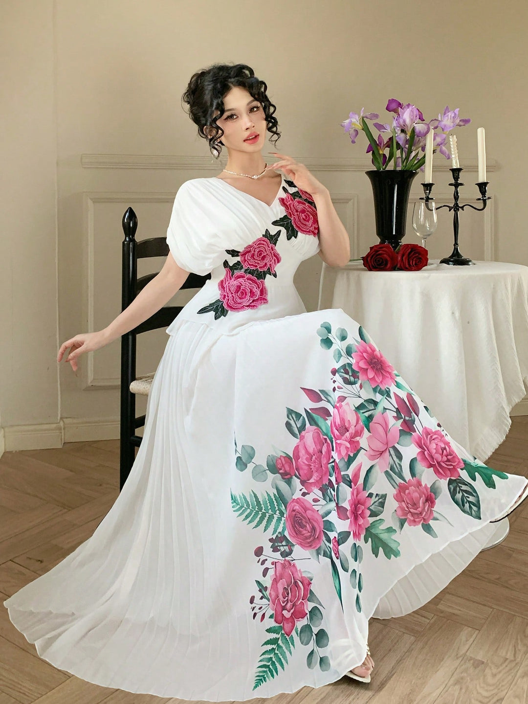 Rochie maxi SHEIN, alb
