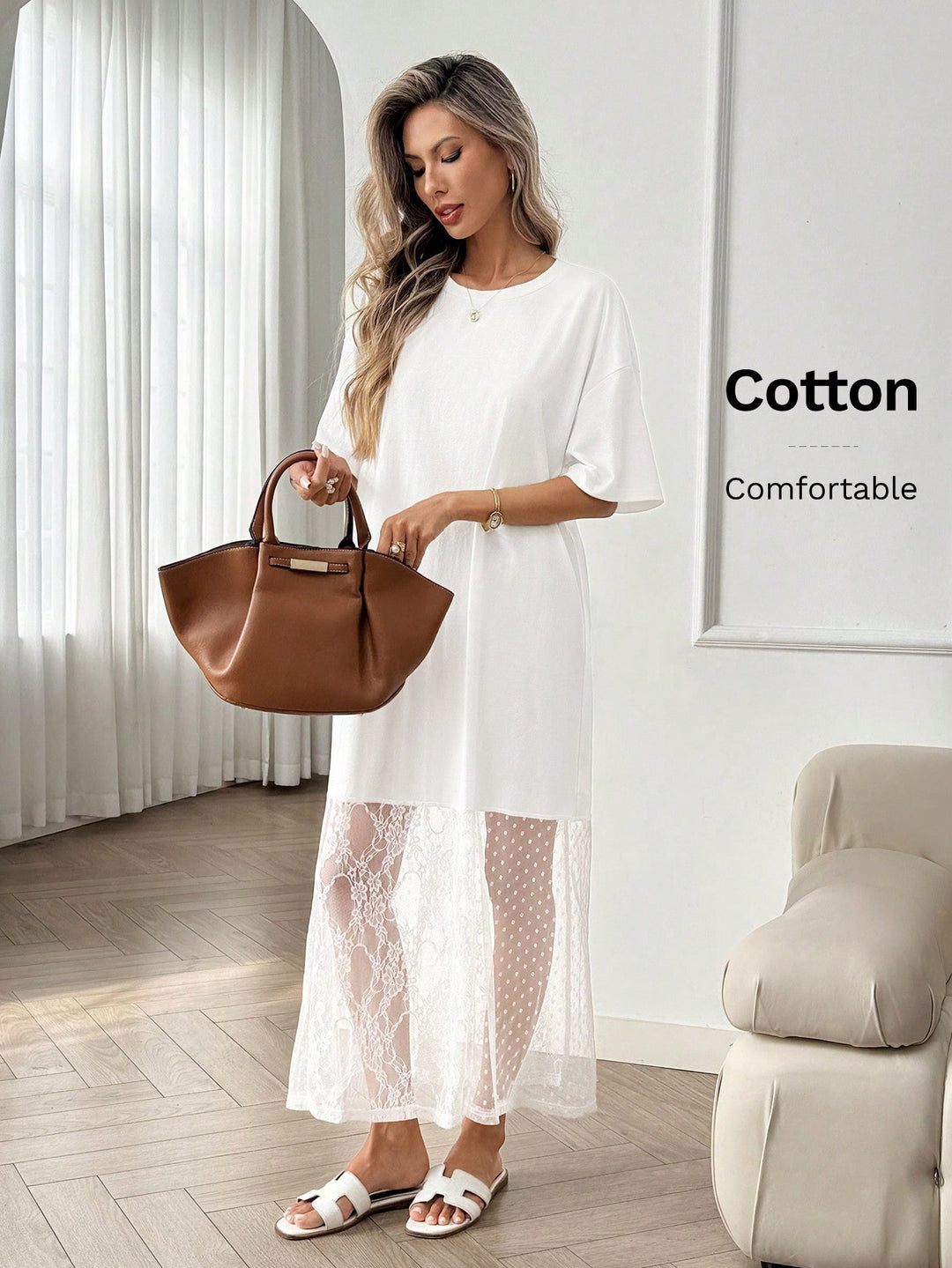 Rochie midi SHEIN, alb