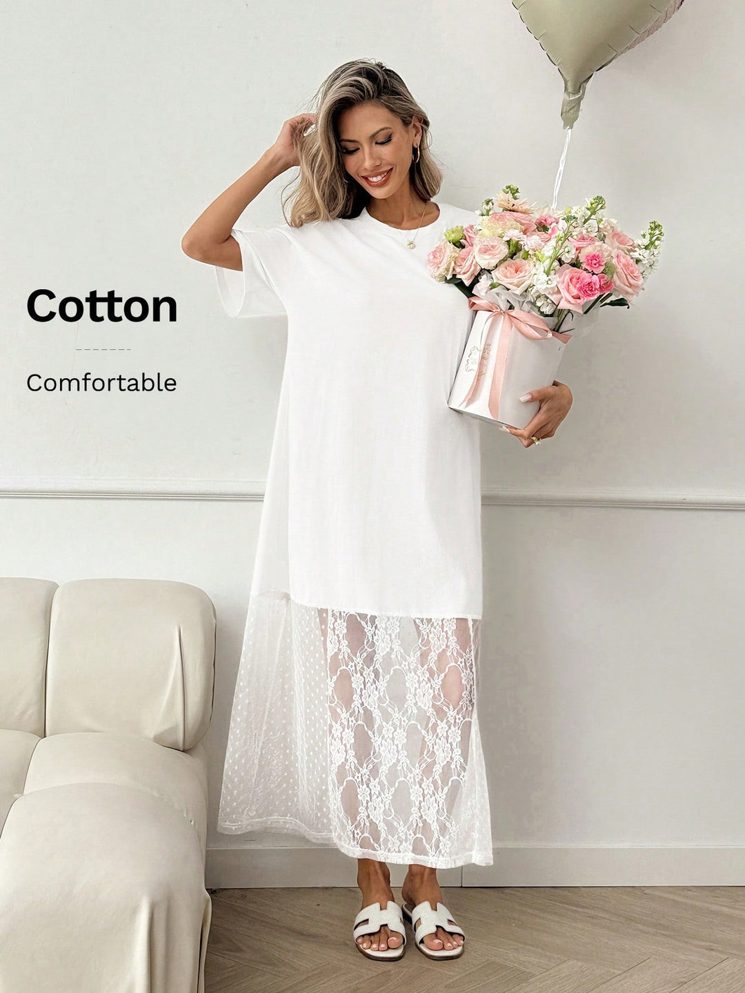 Rochie midi SHEIN, alb
