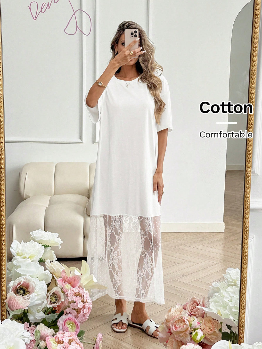 Rochie midi SHEIN, alb