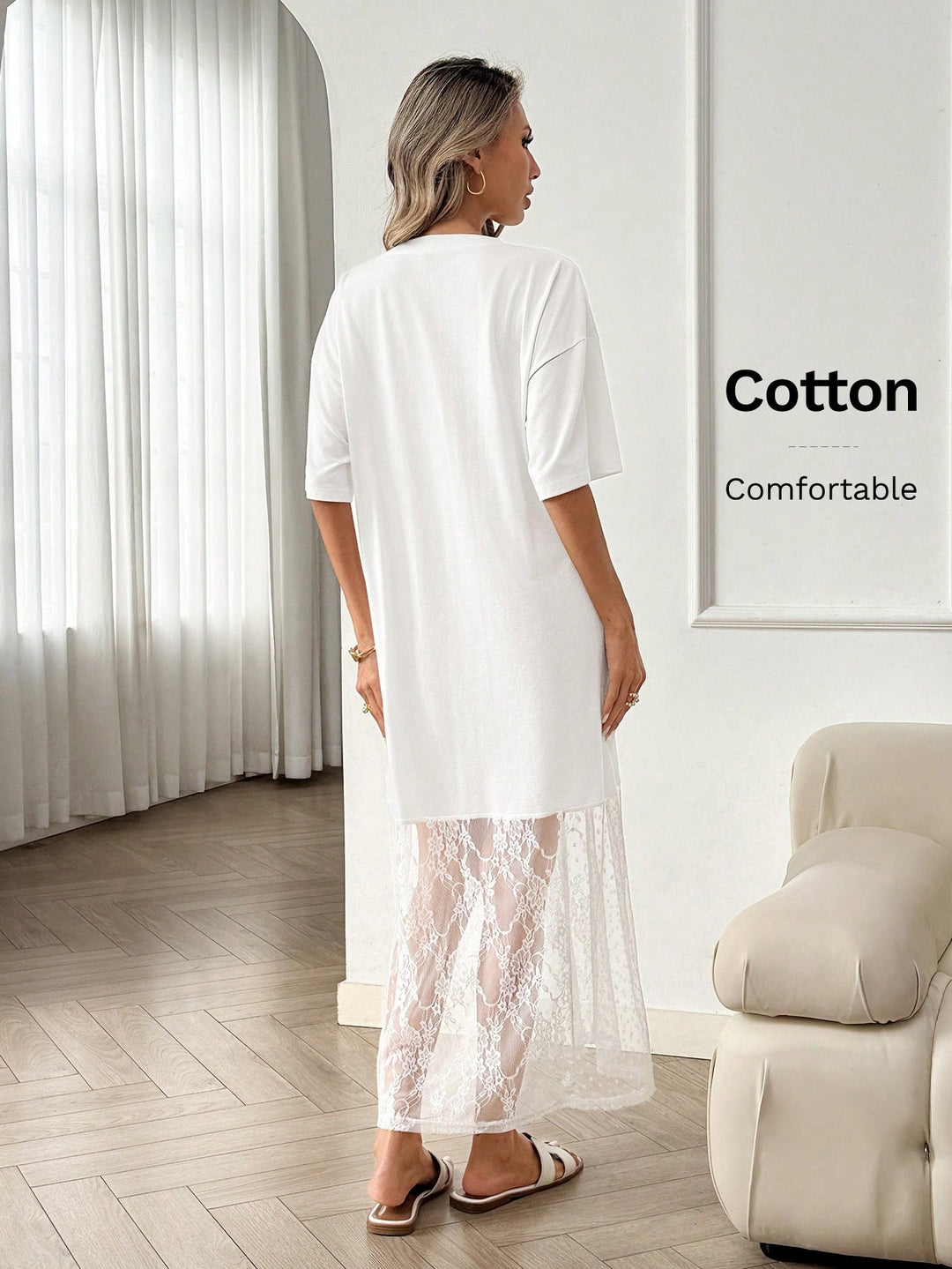 Rochie midi SHEIN, alb